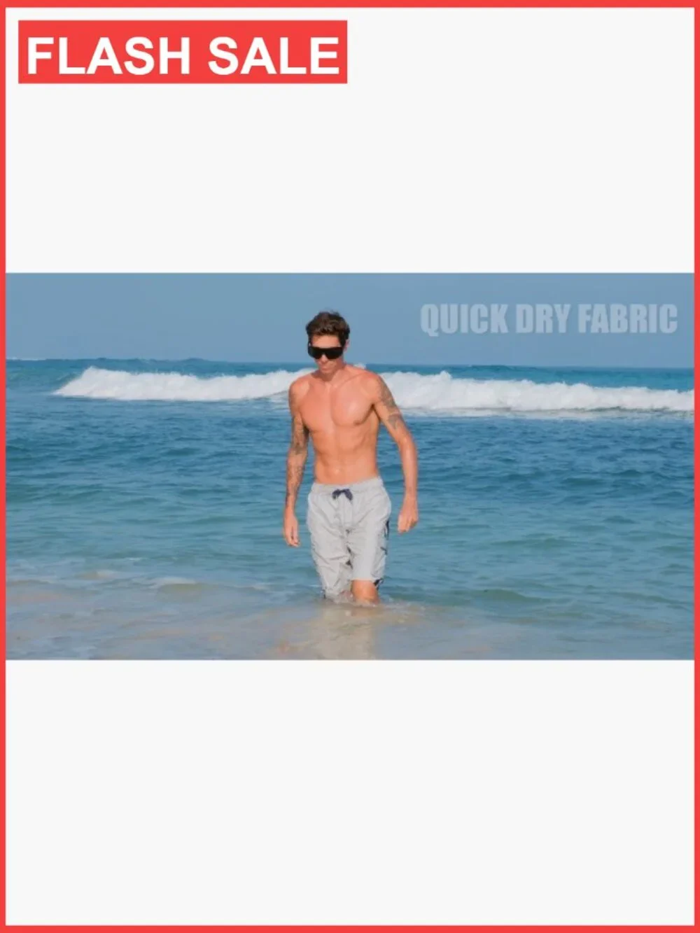 Mens Barracuda Swim Trunks Quick Dry UPF 50+ Mesh Lining Drawstring